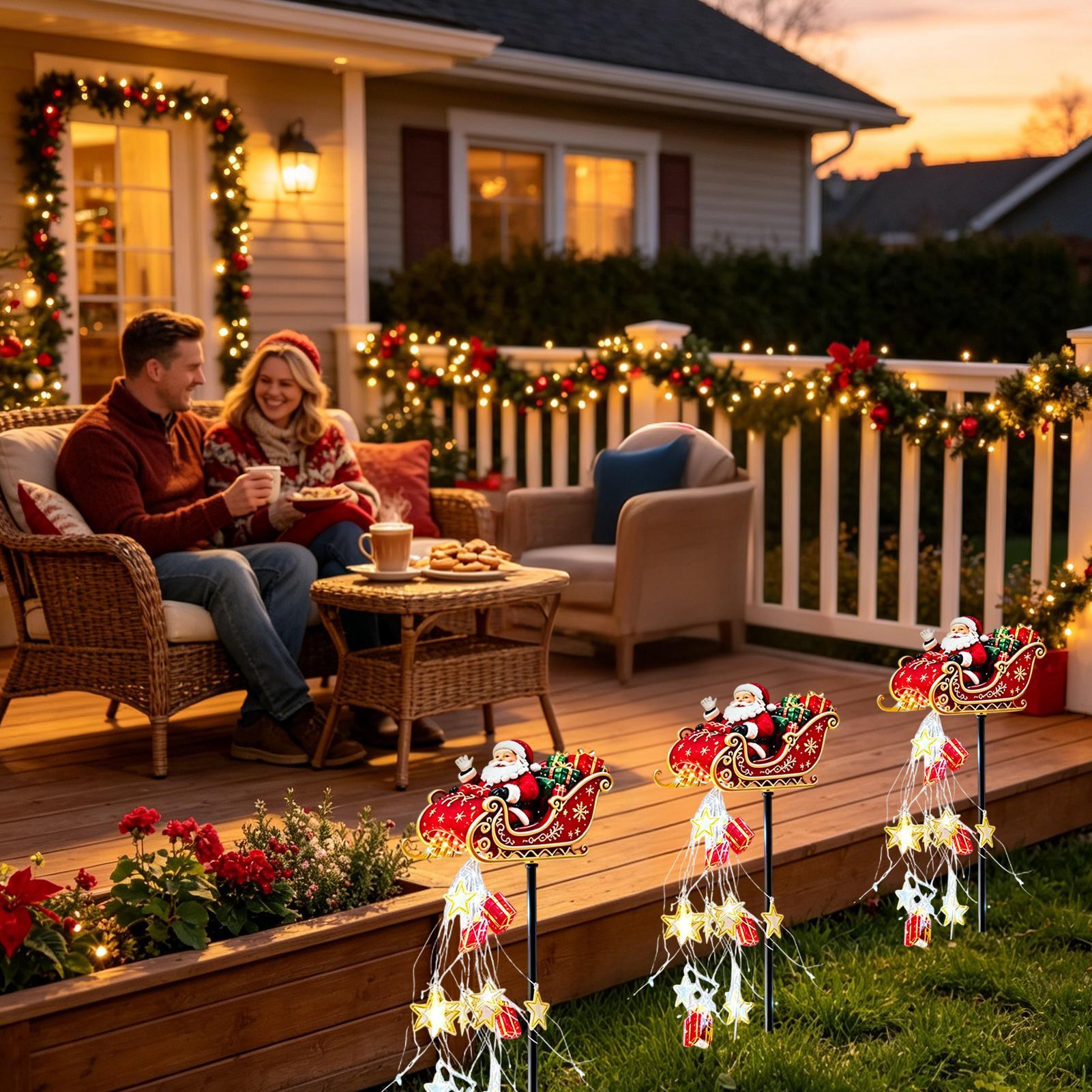 2026 ของขวัญใหม่ รถเลื่อนซานต้ - Outdoor Lighting Effects บทวิจารณ์และราคา